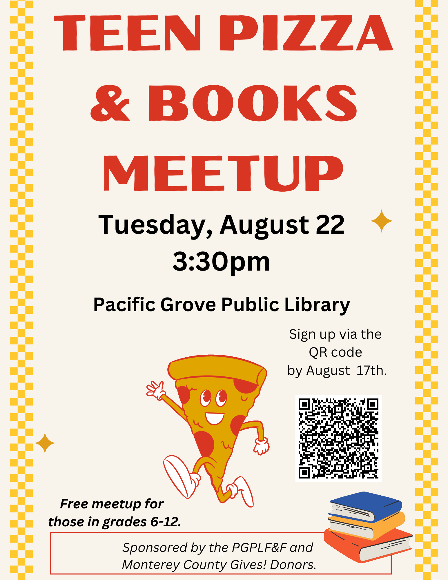 teen pizza & books meetup